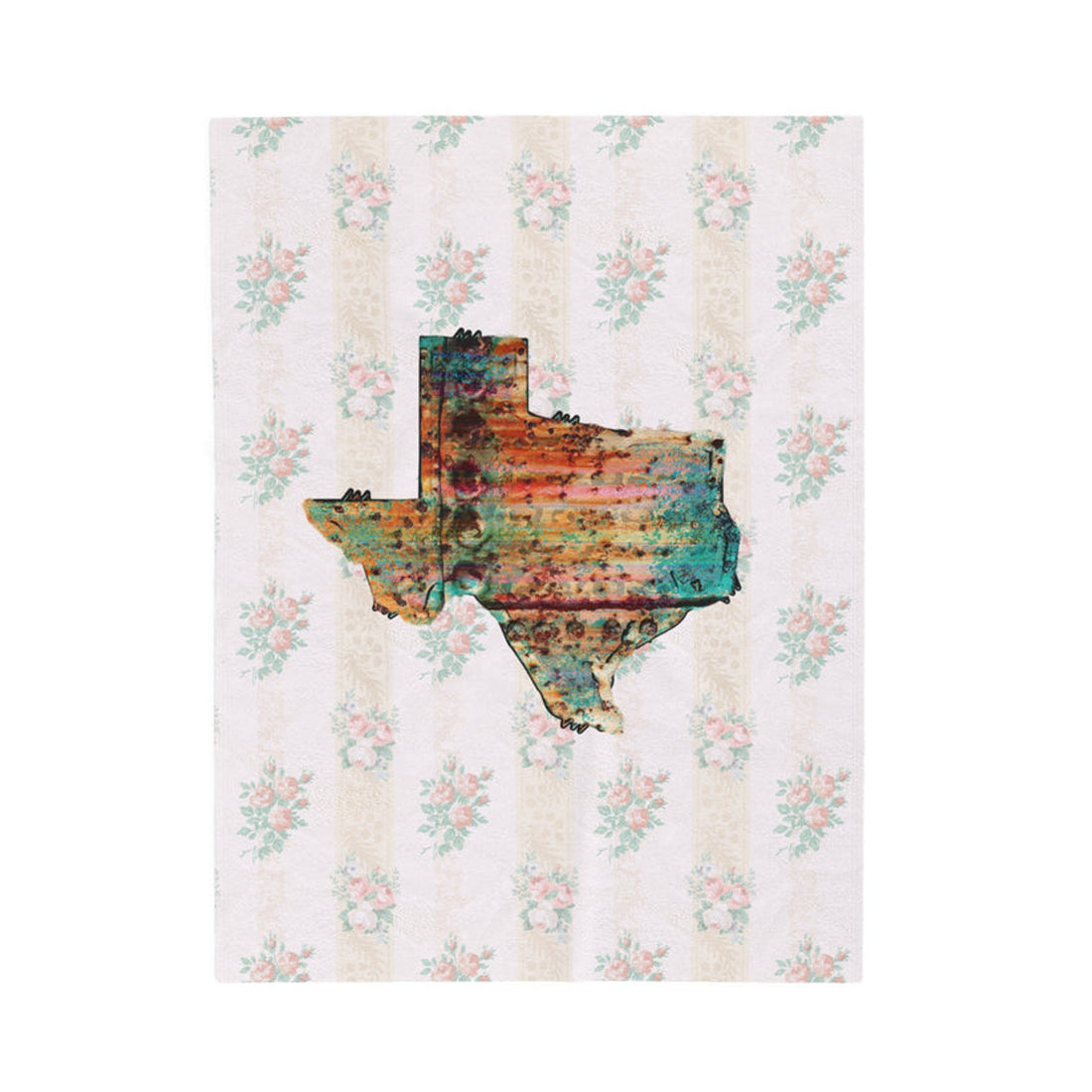 FUNSTUFFPRINT Boho Texas Velveteen Plush Blanket