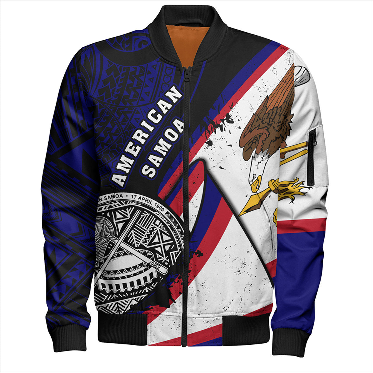 FUNSTUFFPRINT American Samoa Bomber Jacket Polynesia Flag Shoul Style 3D Bomber Jacket