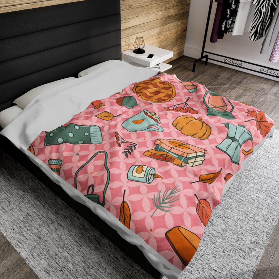 FUNSTUFFPRINT Yummy Fall Velveteen Plush Blanket