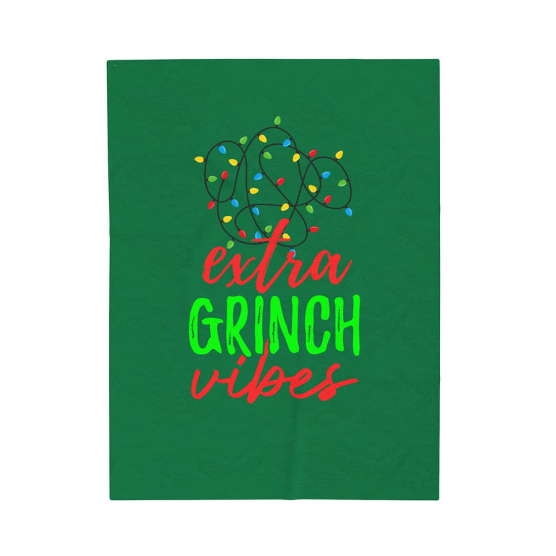 FUNSTUFFPRINT Grinch Vibes Velveteen Plush Blanket