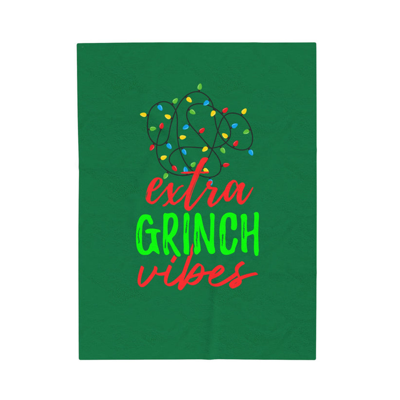 FUNSTUFFPRINT Grinch Vibes Velveteen Plush Blanket