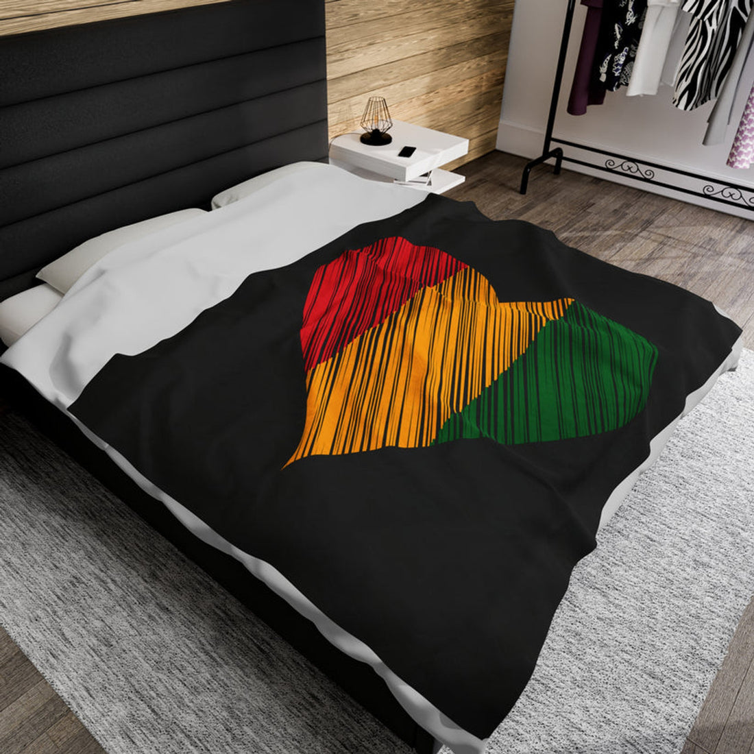 FUNSTUFFPRINT Rasta Love Velveteen Plush Blanket