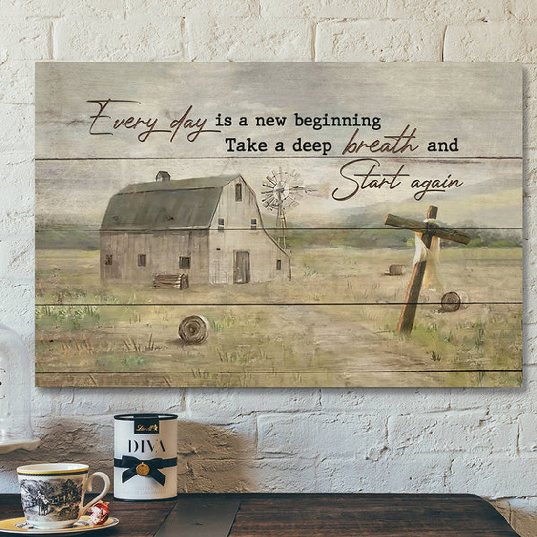 Scripture Canvas - Jesus Canvas - Bible Verse Wall Art Canvas - Everyday Is A New Begining Canvas Poster