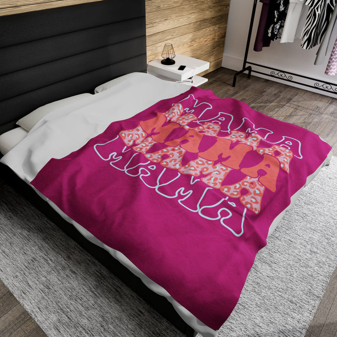 FUNSTUFFPRINT MAMA Velveteen Plush Blanket