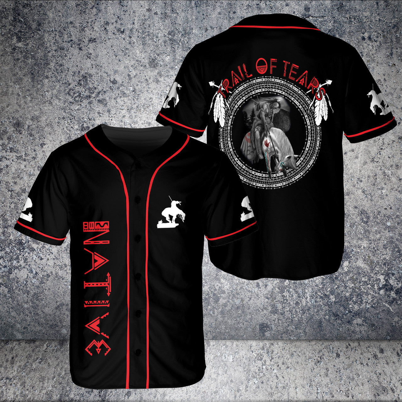Native American Cherokee Pride Horse Warrior Native Indian 3D BaseBall Jersey