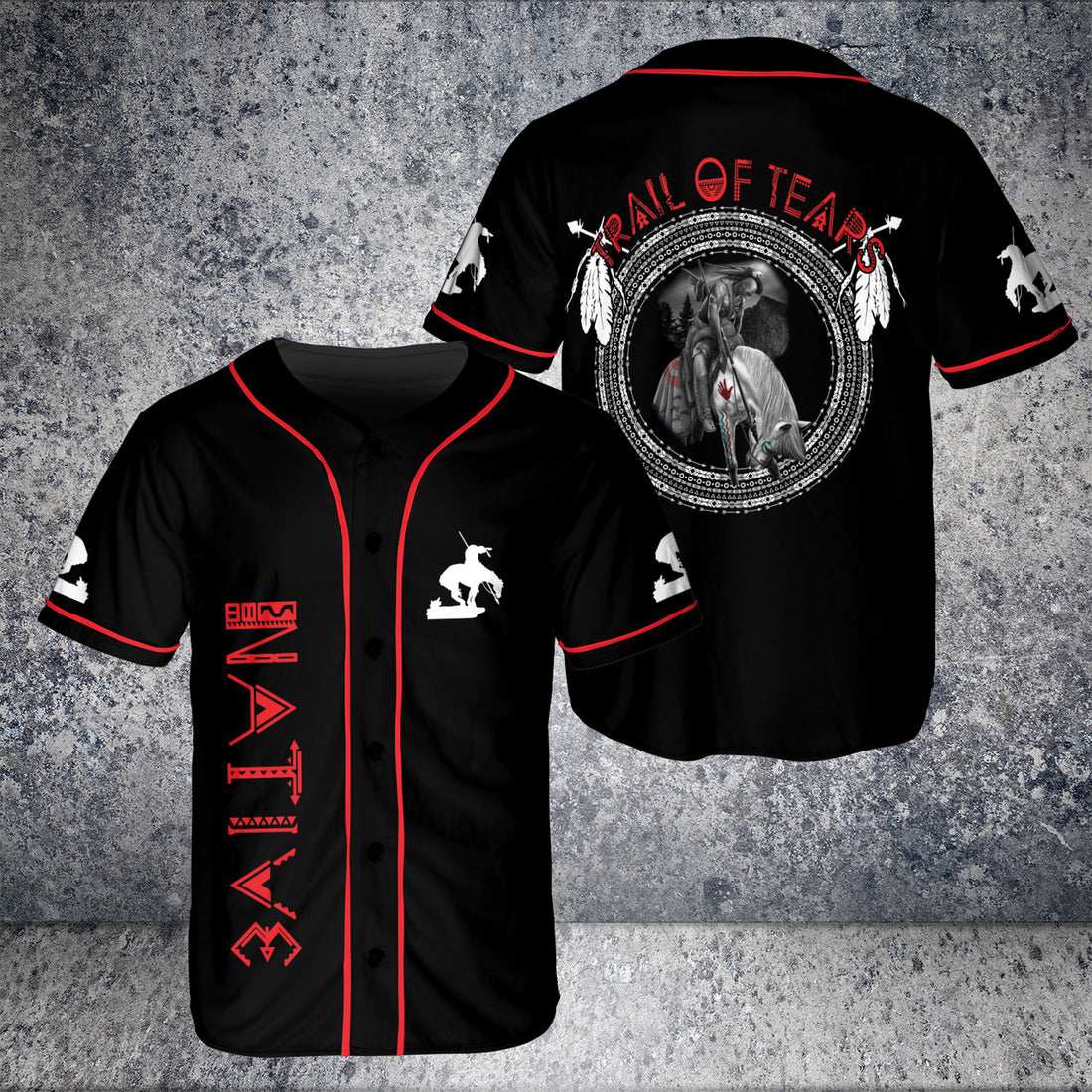 Native American Cherokee Pride Horse Warrior Native Indian 3D BaseBall Jersey