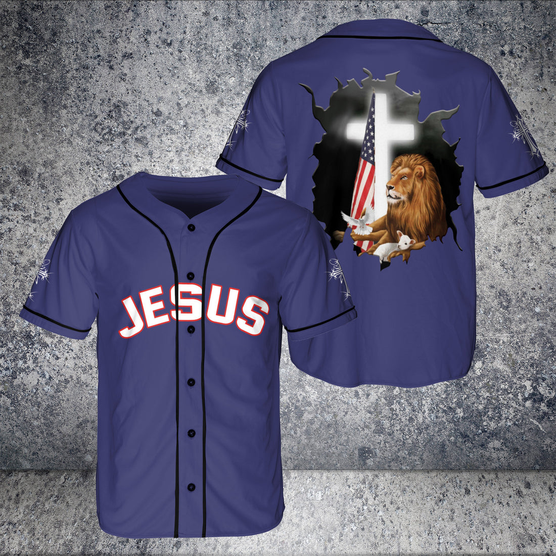 Christian And Lion Jesus Amazing Cross Baseball Jersey