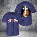 Christian And Lion Jesus Amazing Cross Baseball Jersey