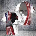 Jesus Is My God My Savior Hands American Flag Christian 3D BaseBall Jersey