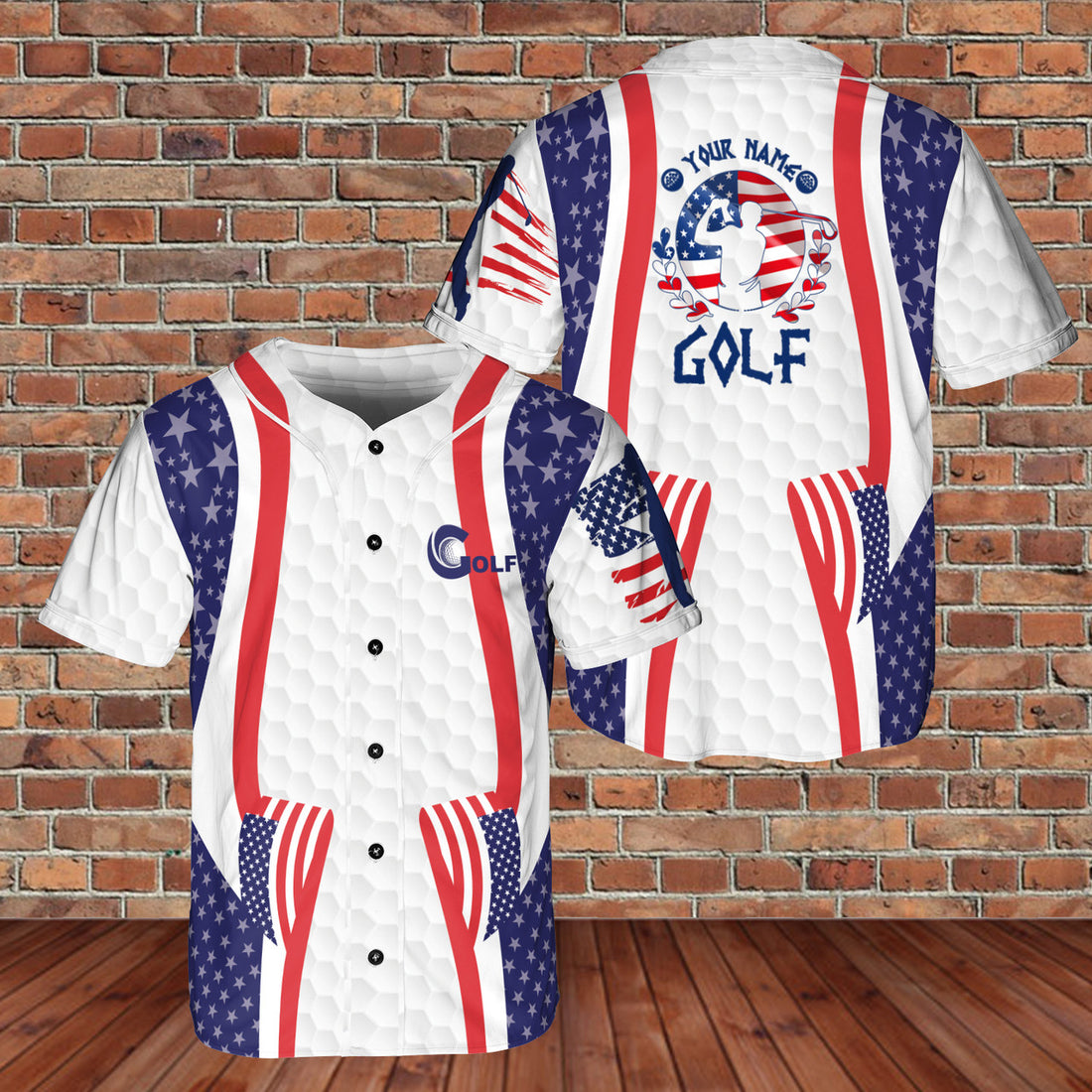 United States Summer Golf 3D BaseBall Jersey For Golfer Sport Lover