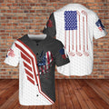 American Eagle Patriot Golf United States US Flag 3D BaseBall Jersey