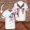 Custom American Eagle Patriot Playing Golf United States Flag Custom Name BaseBall Jersey #3