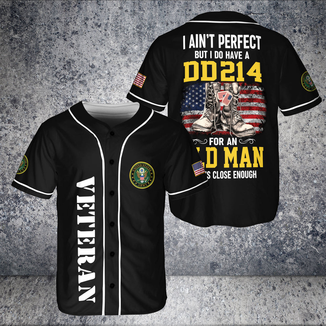 Never Underestimate An Old Man With A DD-214 Veteran 3D BaseBall Jersey