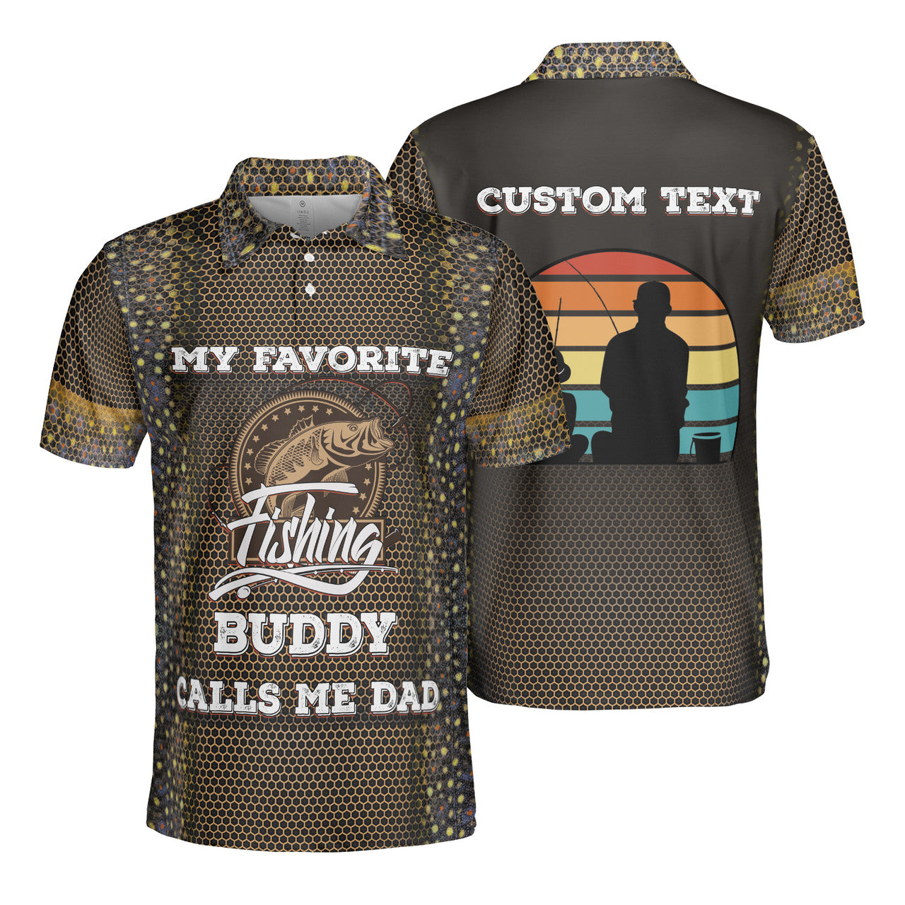 Custom My Favorite Buddy Calls Me Dad Brook Trout Fishing Custom Name AOP Polo Shirt
