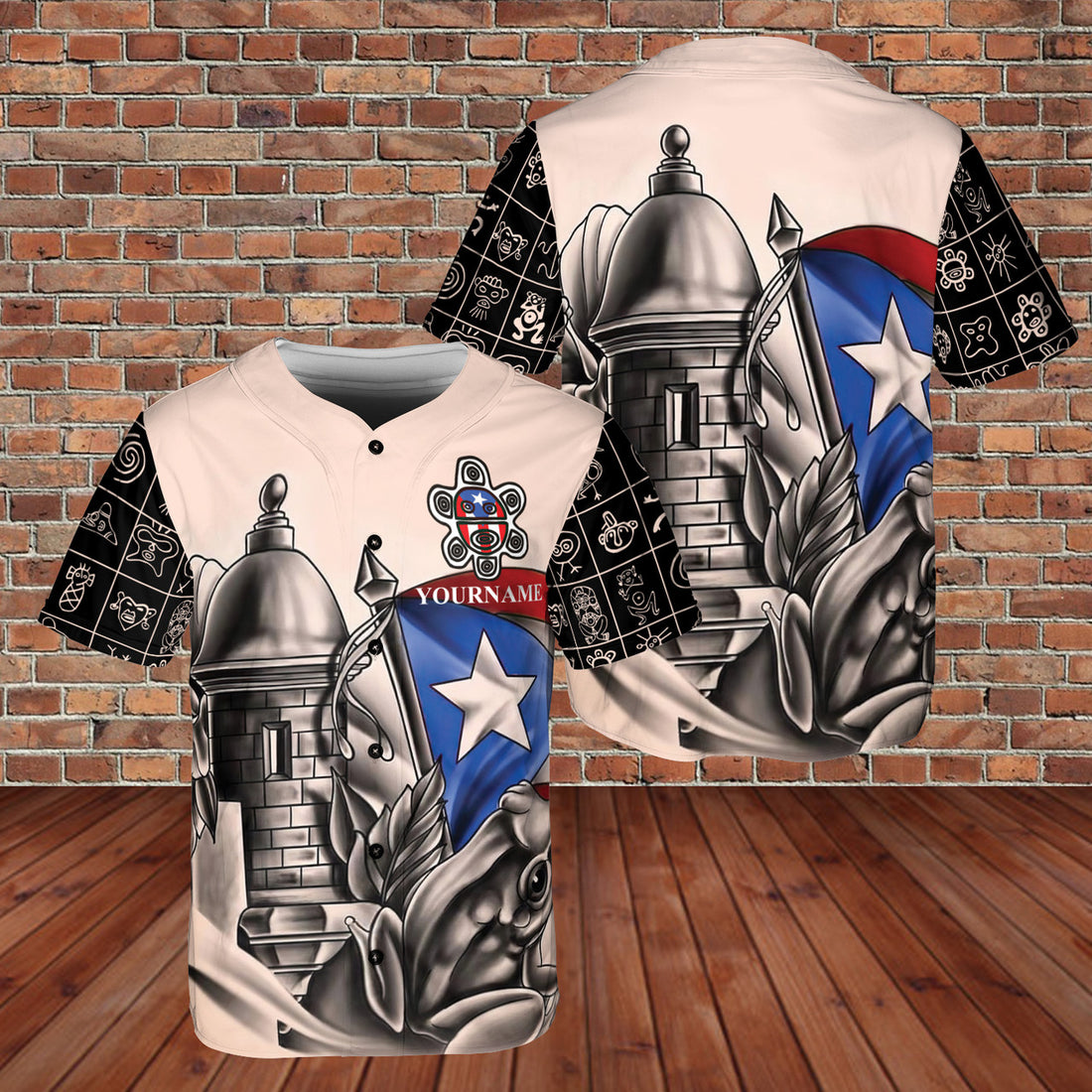 Custom Name Puerto Rico Frogs Vintage 3D BaseBall Jersey Style 2