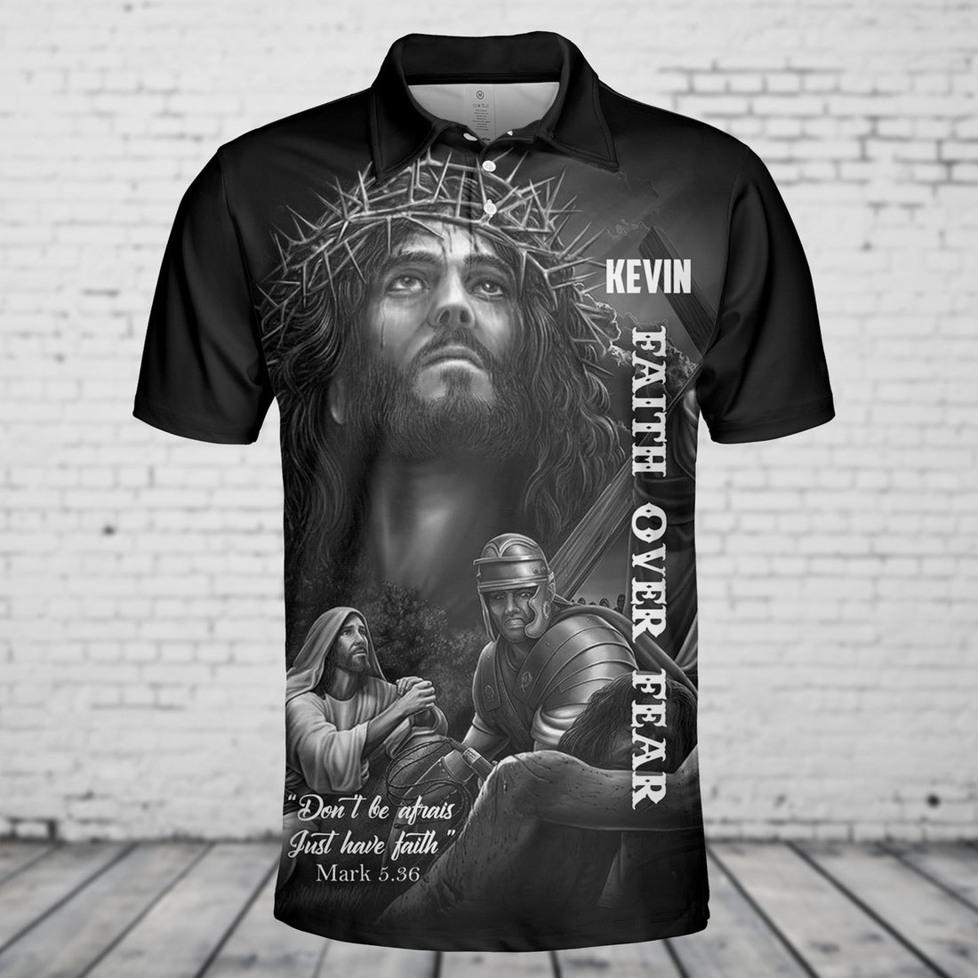 Faith Over Fear Philippians Custom Name Polo Shirt