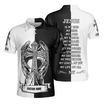 God King Lord Angel Hands 3D AOP Polo Shirt