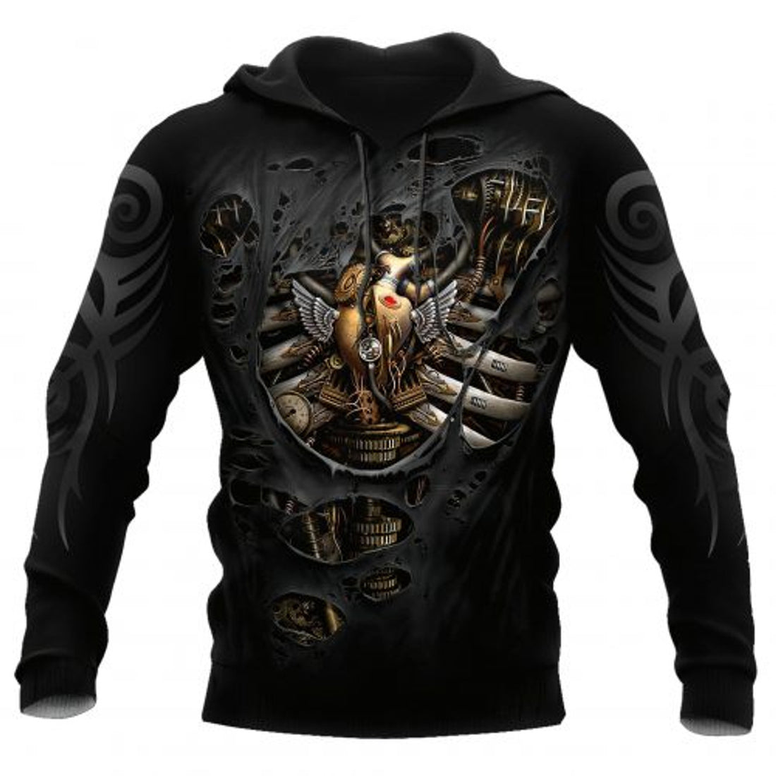 FUNSTUFFPRINT Mechanic Skull 3D Hoodie and Zip Hoodie