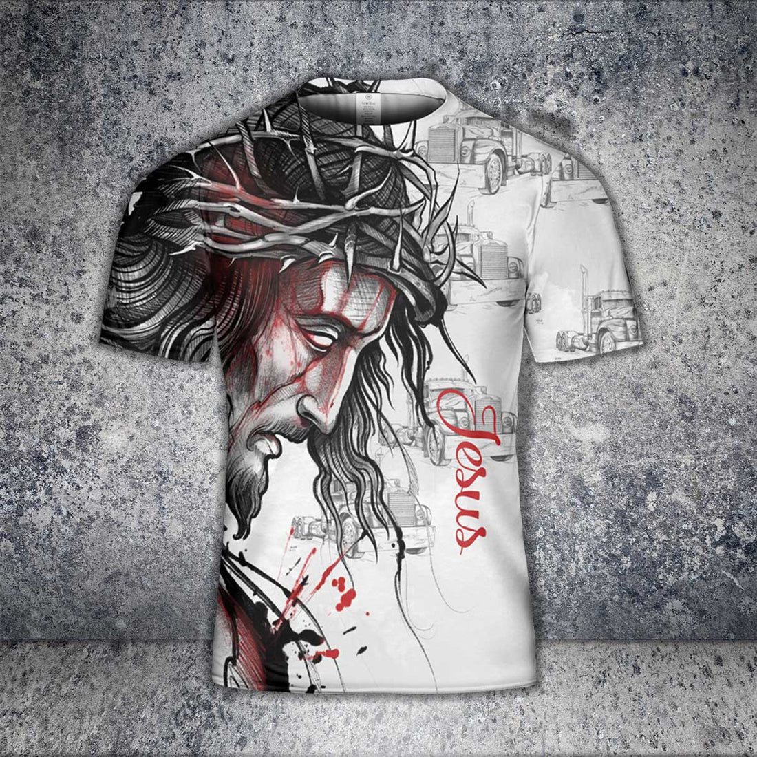 Custom Name Trucker A Child Of God A Man Of Faith Warrior AOP 3D T-Shirt