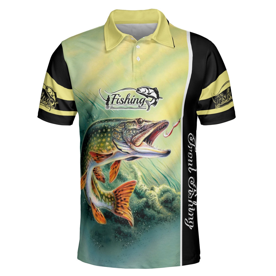 Custom Name Trout Fishing On 3D AOP Men's Polo Shirts Short Sleeve Fishing Shirt, Fisherman's Polo Shirt