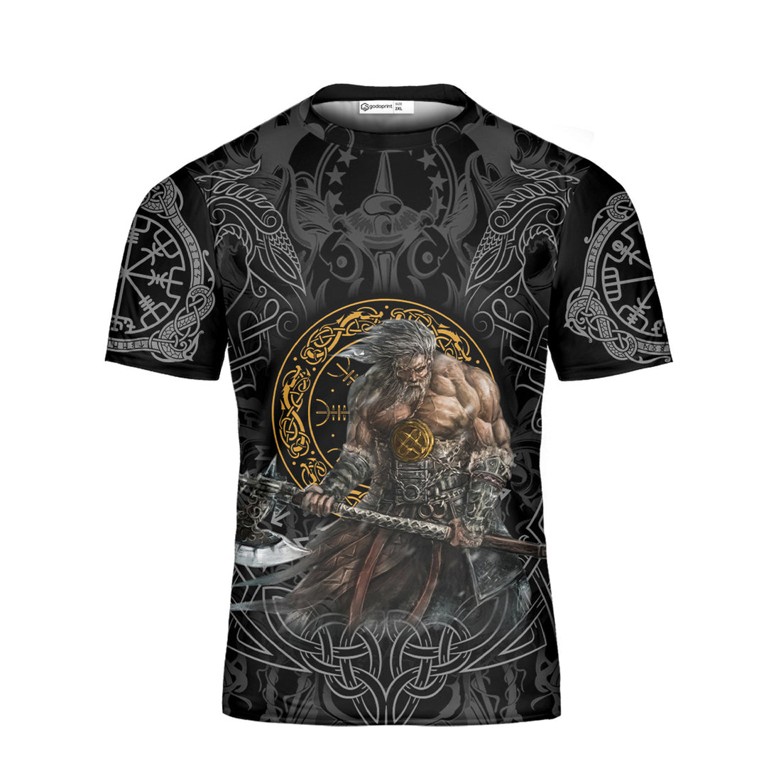 Custom GodoPrint Custom Never Underestimate Old Man Viking T-Shirt 3D, Viking Shirt for Men, Father's Birthday Vikings Gift