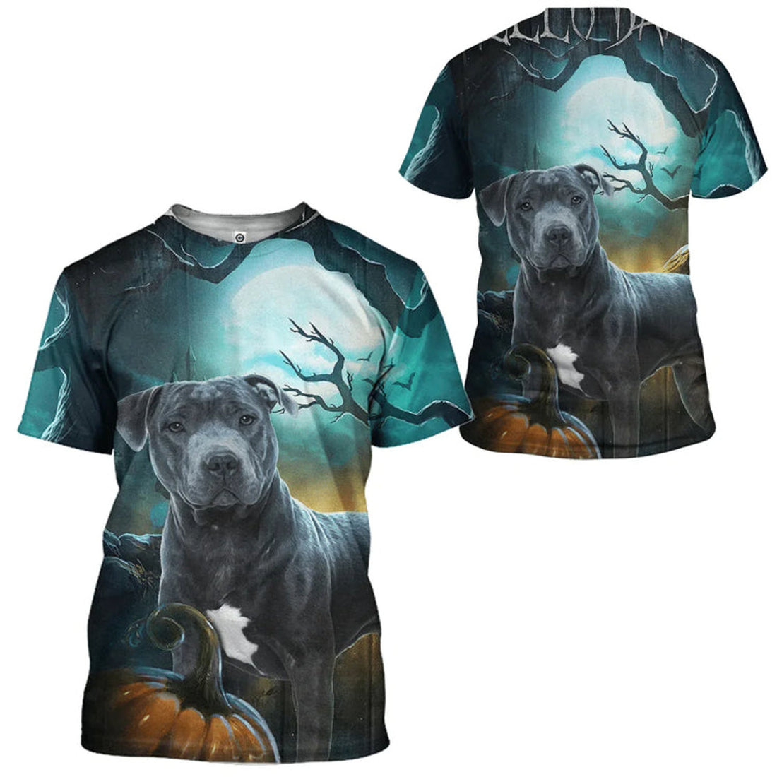 3D Pitbull Dog Shirt, Halloween Dog Hoodie, Pitbull Hello Darkness My Old Friend Apparel