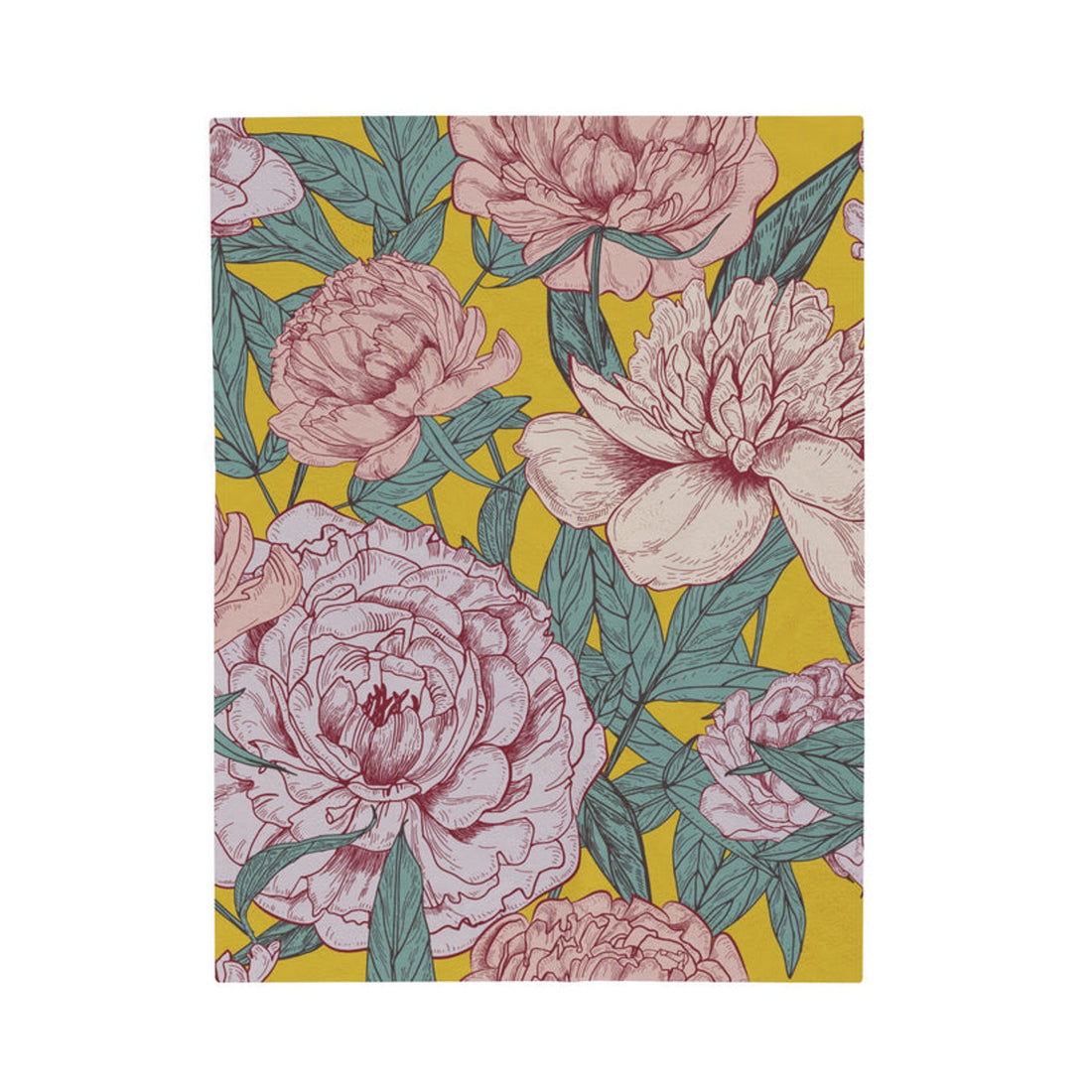 FUNSTUFFPRINT Yellow Floral Velveteen Plush Blanket