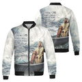 Follow Me And I Will Make You Fishers of Men Jesus Fleece Bomber Jacket AOP Zip-up