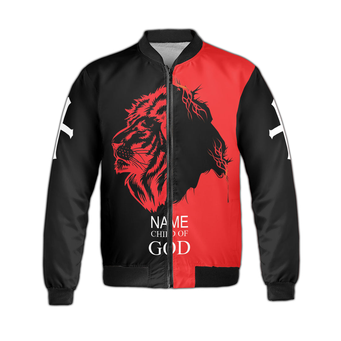 Child Of God Jesus Is My God Christian Religious Fleece Bomber Jacket