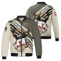 Eaglest Patriot Knight Templar One Nation Under God Fleece Bomber Jacket