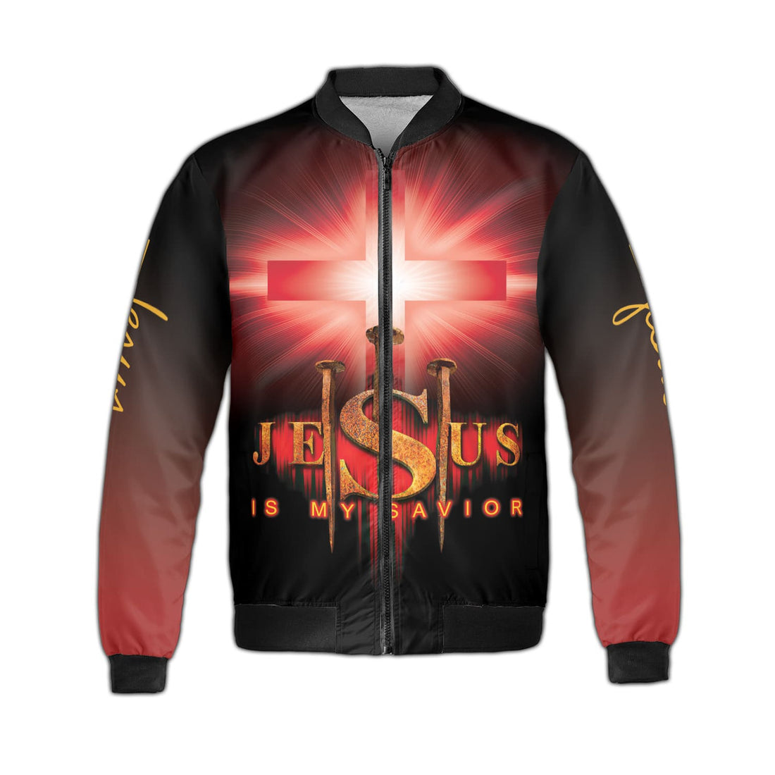 Jesus Is My Savior Casual Button Shirt Jesus Cross Man Of God Fleece Bomber Jacket