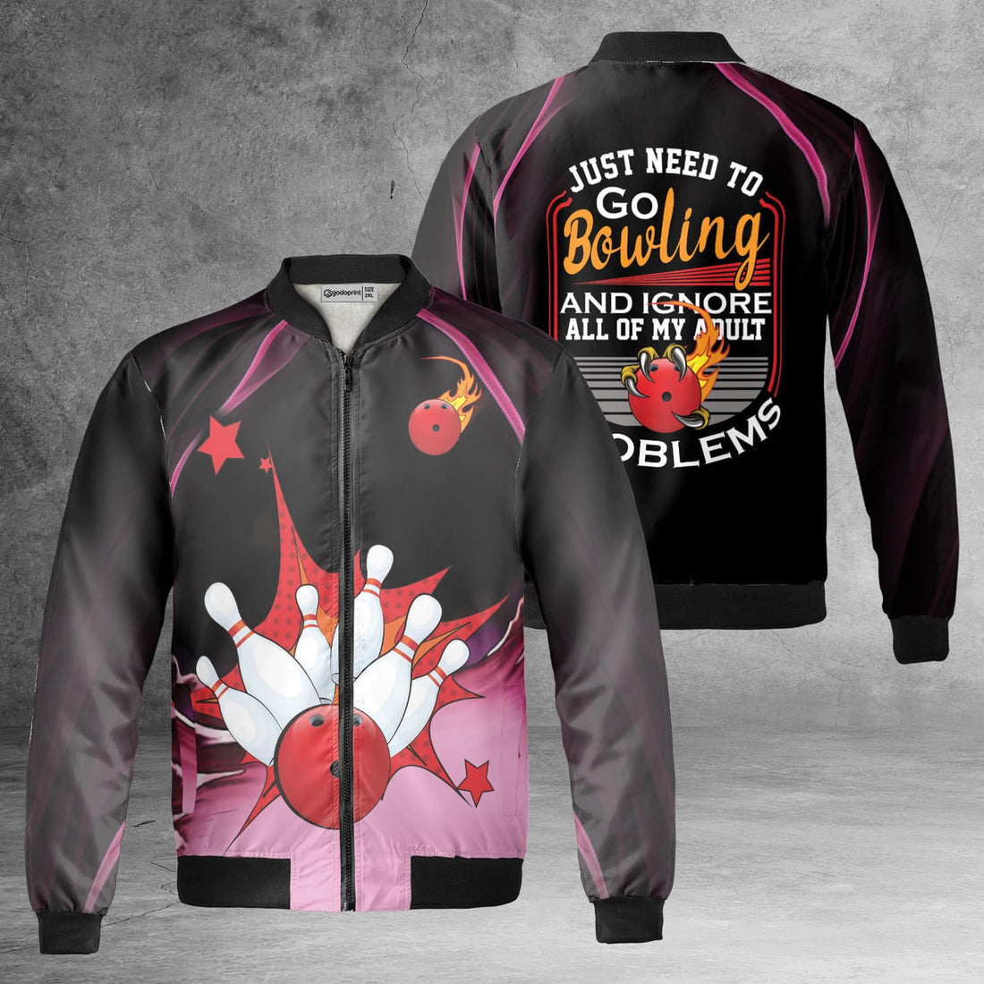 I Just Need To Go Bowling Ignore Fleece Bomber Jacket