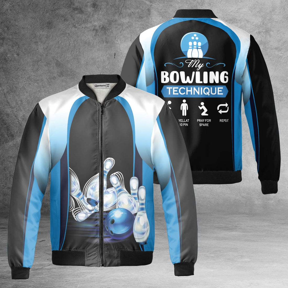 My Bowling Technique Unique Bowling Fleece Bomber Jacket