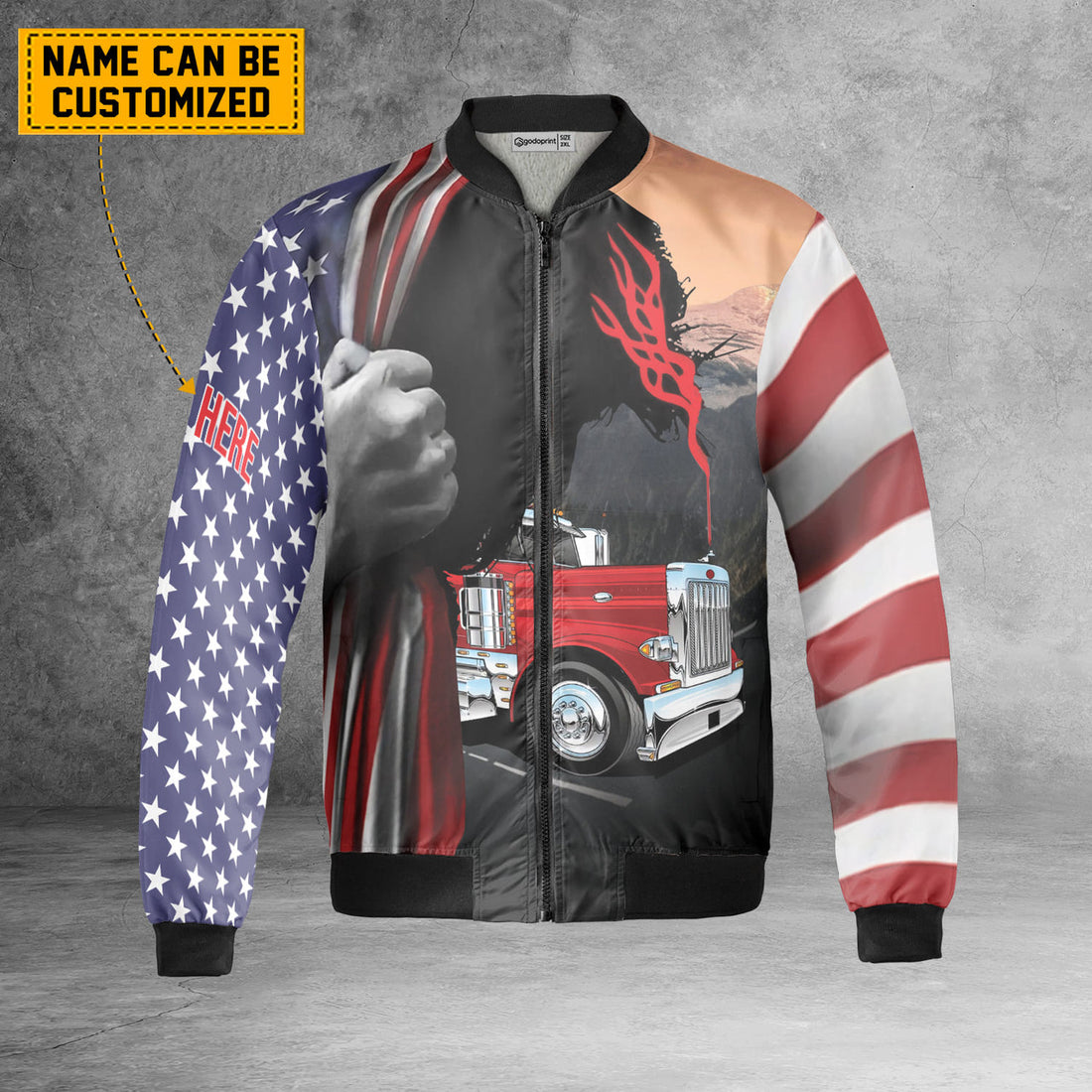Custom Personalized Name Jesus Take The Wheel Driver Trucker Fleece Bomber Jacket