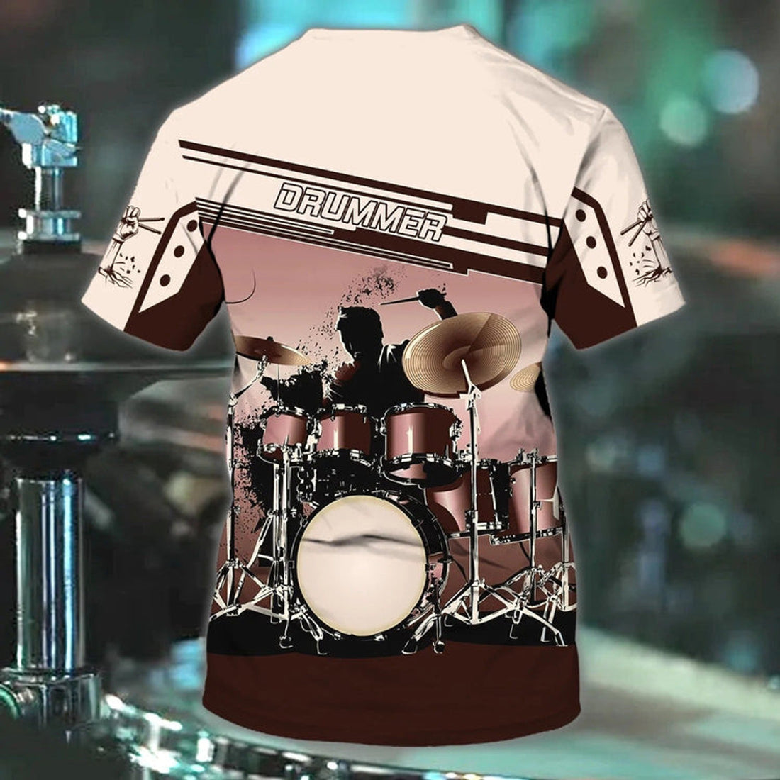 FUNSTUFFPRINT Personalized 3D Drummer Shirt, Beautiful Shirt Playing Drum, Drum Lover Gift, Present To Drummer 3D T-shirt