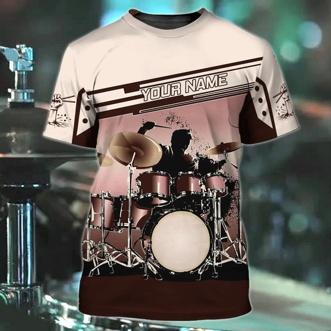 FUNSTUFFPRINT Personalized 3D Drummer Shirt, Beautiful Shirt Playing Drum, Drum Lover Gift, Present To Drummer 3D T-shirt