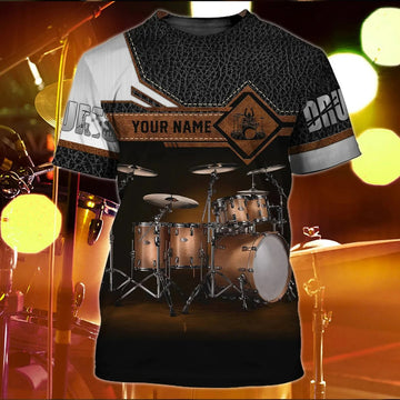 Custom Name 3D Drum Shirt, Best Gift For Drummer, Drummer T-Shirt