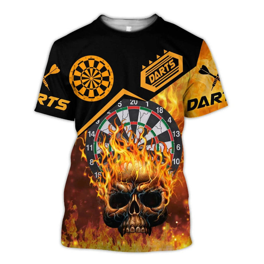 Custom 3D Fire Dart Shirt, Fire Skull Dart Hoodie Men Women, Dart Fire Pattern Tshirt