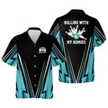 Custom Rolling with My Homies bowling Hawaiian Shirt, Bowling Team Shirt, Bowling Gift