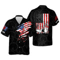 Custom USA Flag Patriotic Button-Down bowling hawaiian shirt for men and women, Summer gift for Bowling team shirt