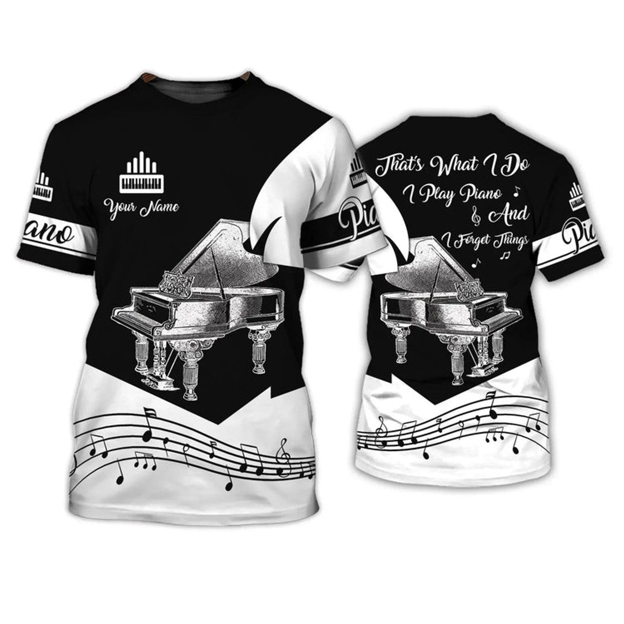 Custom Piano Shirt For Him Her, 3D Printed PianisT-Shirts, Piano Lover Club Uniform, Piano Class Uniform