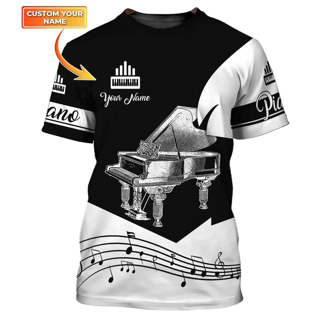 Custom Piano Shirt For Him Her, 3D Printed PianisT-Shirts, Piano Lover Club Uniform, Piano Class Uniform