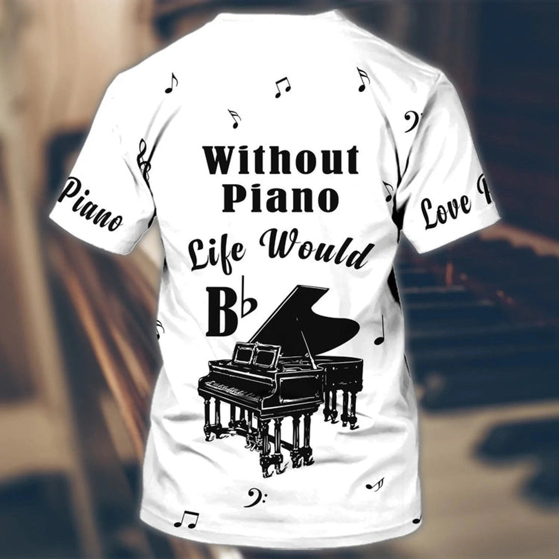 FUNSTUFFPRINT Custom 3D Piano Shirt, Unisex Pianist T-Shirt, Piano Teacher Gift, Piano Class Uniform 3D T-shirt