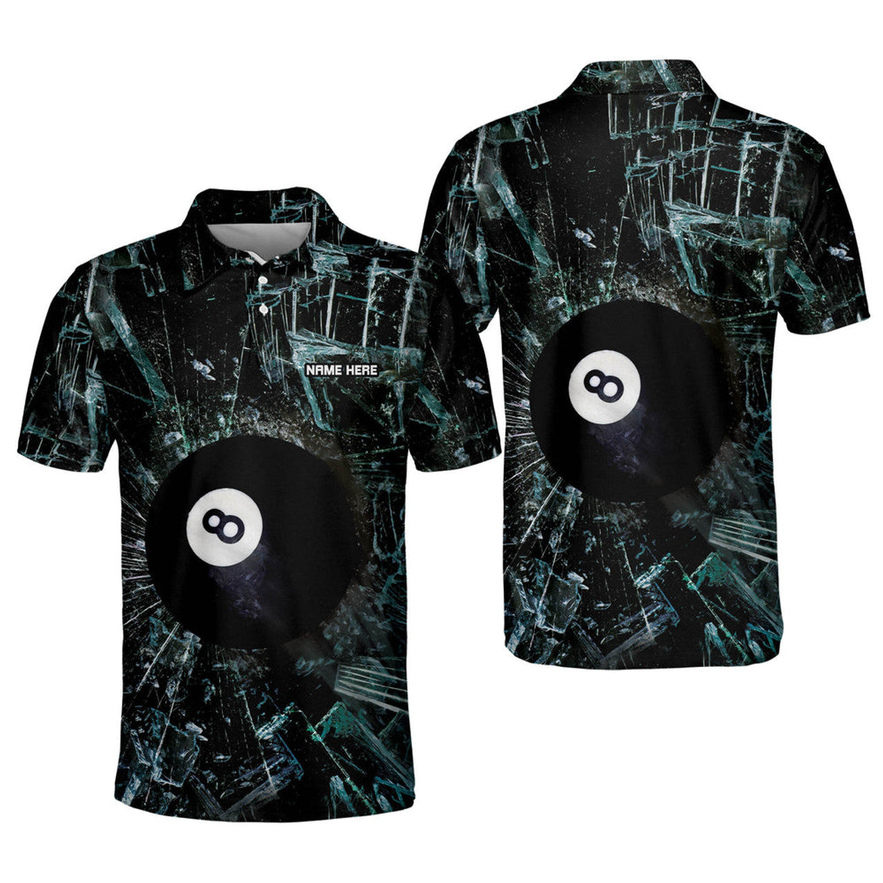 Custom 3D Billiards 8 Ball Pool Player Billiard Polo Shirt, Custom Billiard ball for Team, Men's Billiard Polo Shirts