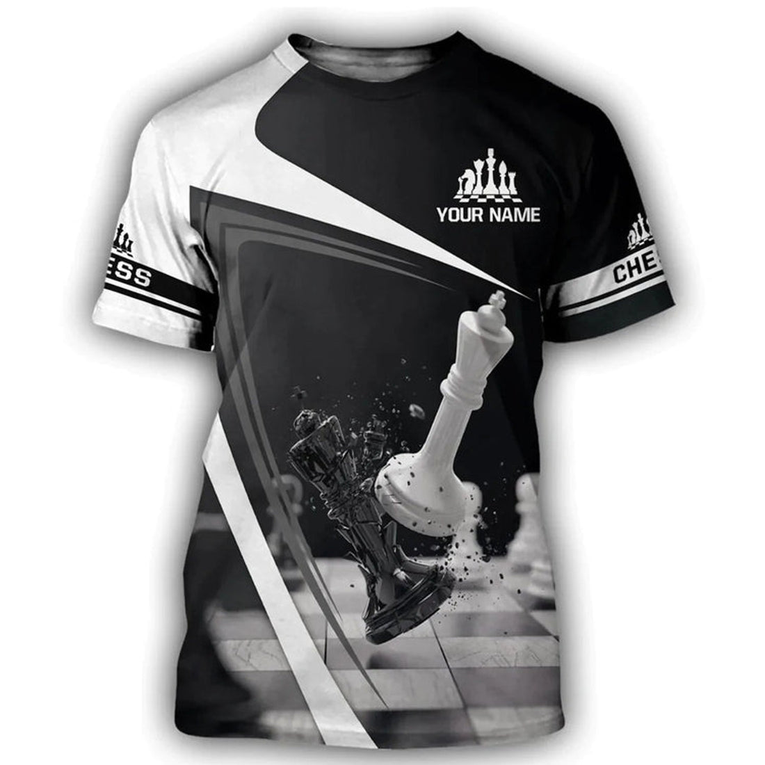 Custom Personalized 3D Print Chess T-Shirt Men, King Chess Player, Chess Shirt For Him, Chess Lover Gift