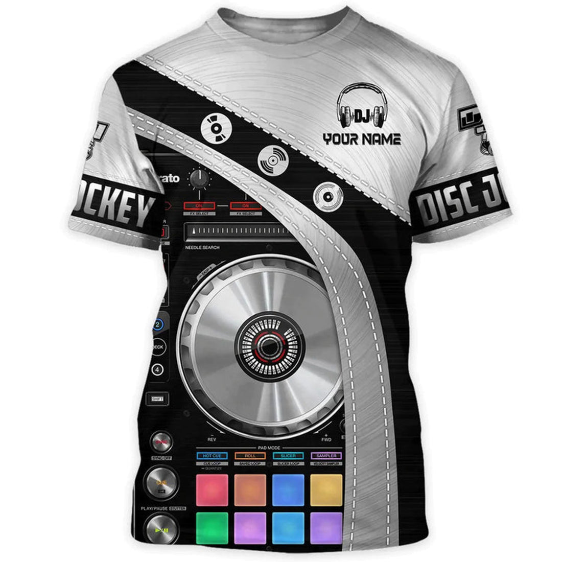 Custom DJ Hoodie, Disc Jockey Clothing, Dj Gift For Him Her, DJ Tshirt Metal Pattern