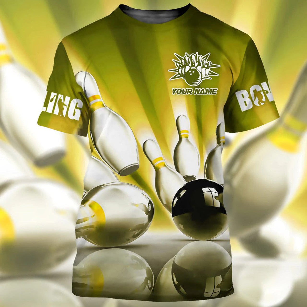 FUNSTUFFPRINT Custom Bowling Shirt Men, 3D All Over Print Bowling Shirt For Women, Gift For Bowling Player 3D T-shirt