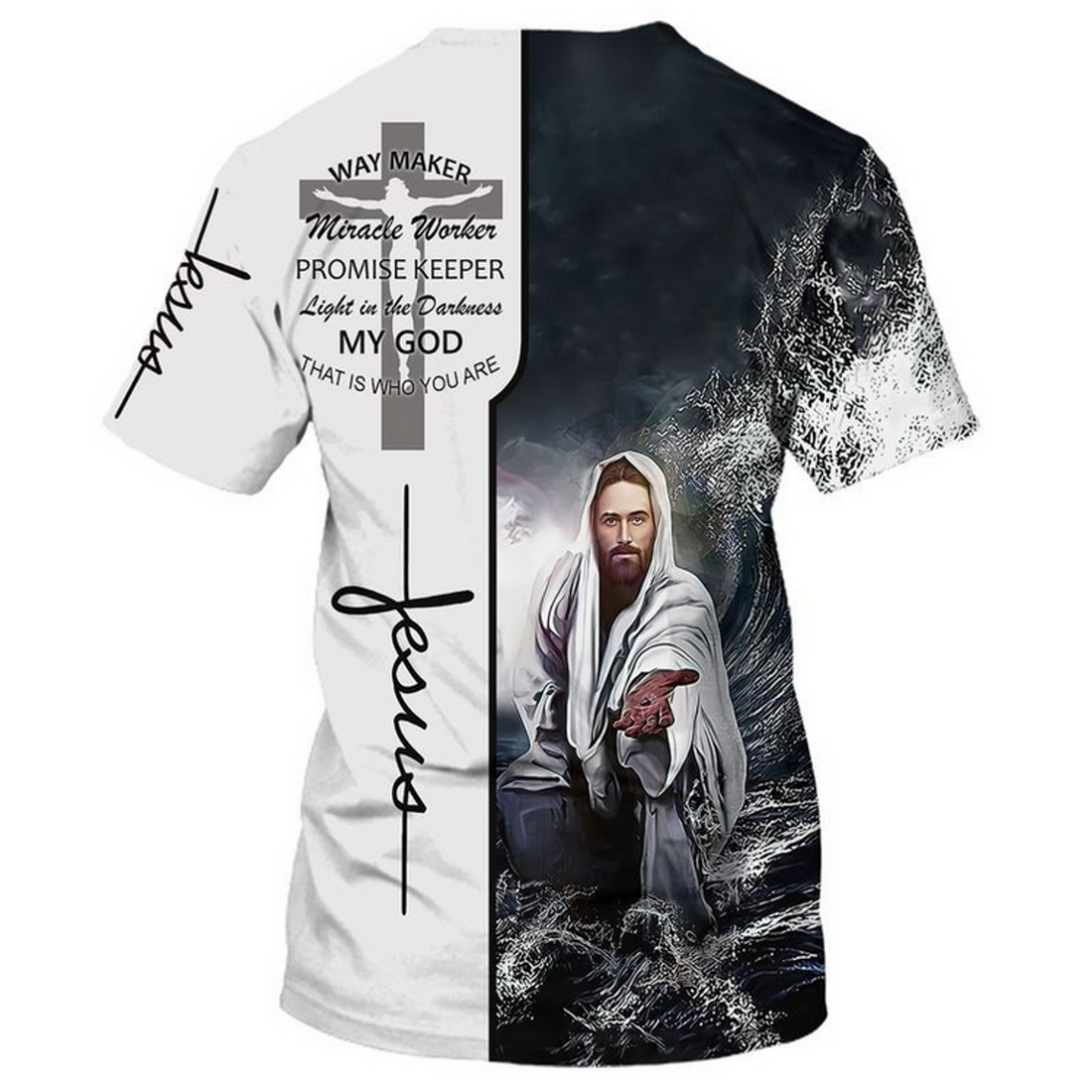FUNSTUFFPRINT Jesus Saved Your Life T-Shirt Light In The Darkness My God Shirts Men Women 3D T-shirt