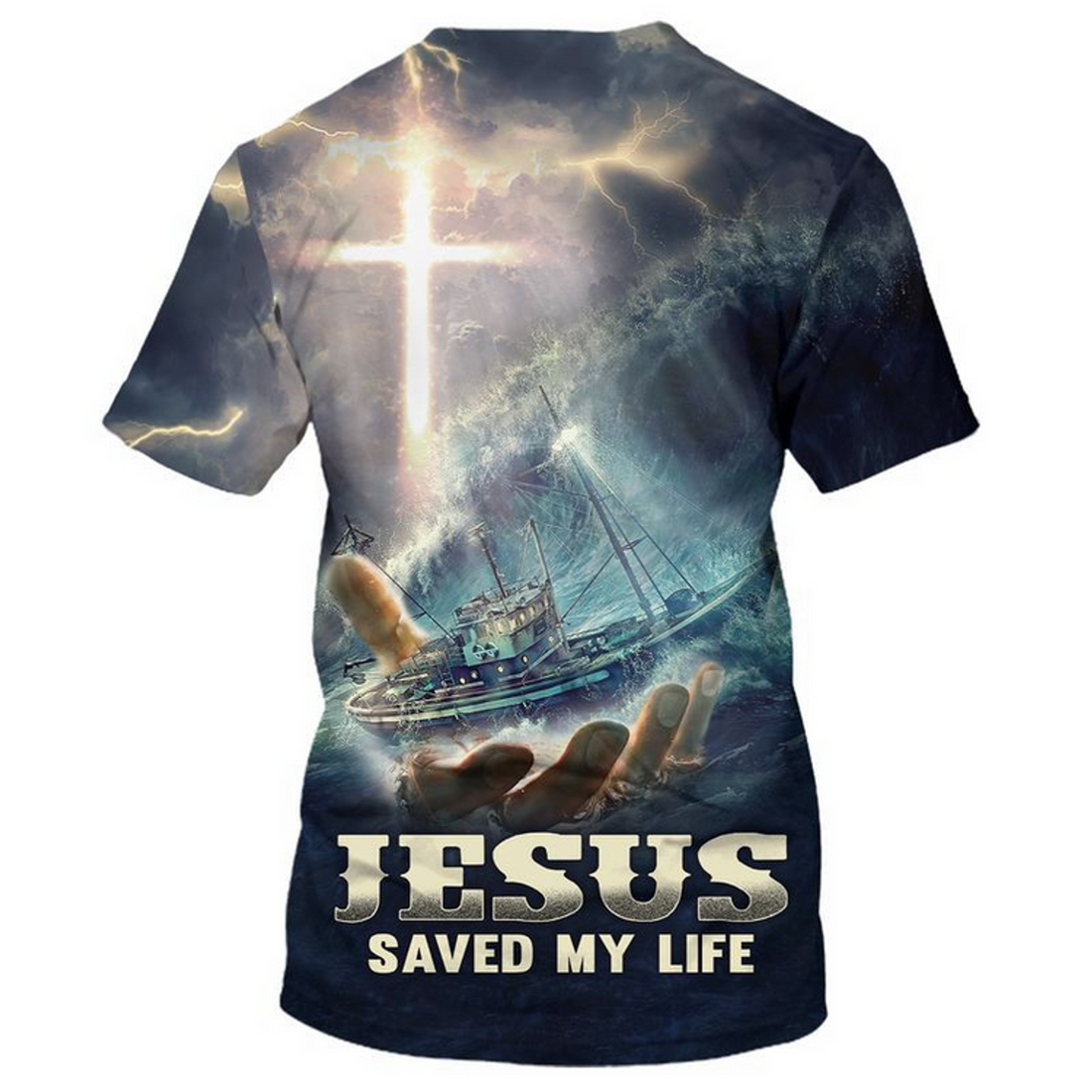 FUNSTUFFPRINT Jesus Saved My Life 3D T-Shirt Love God Tee Shirts Christmas Jesus 3D T-shirt