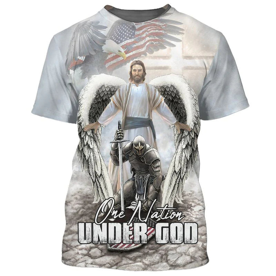 American Warrior Knee Before God T-Shirts One Nation Under God Tee Shirts